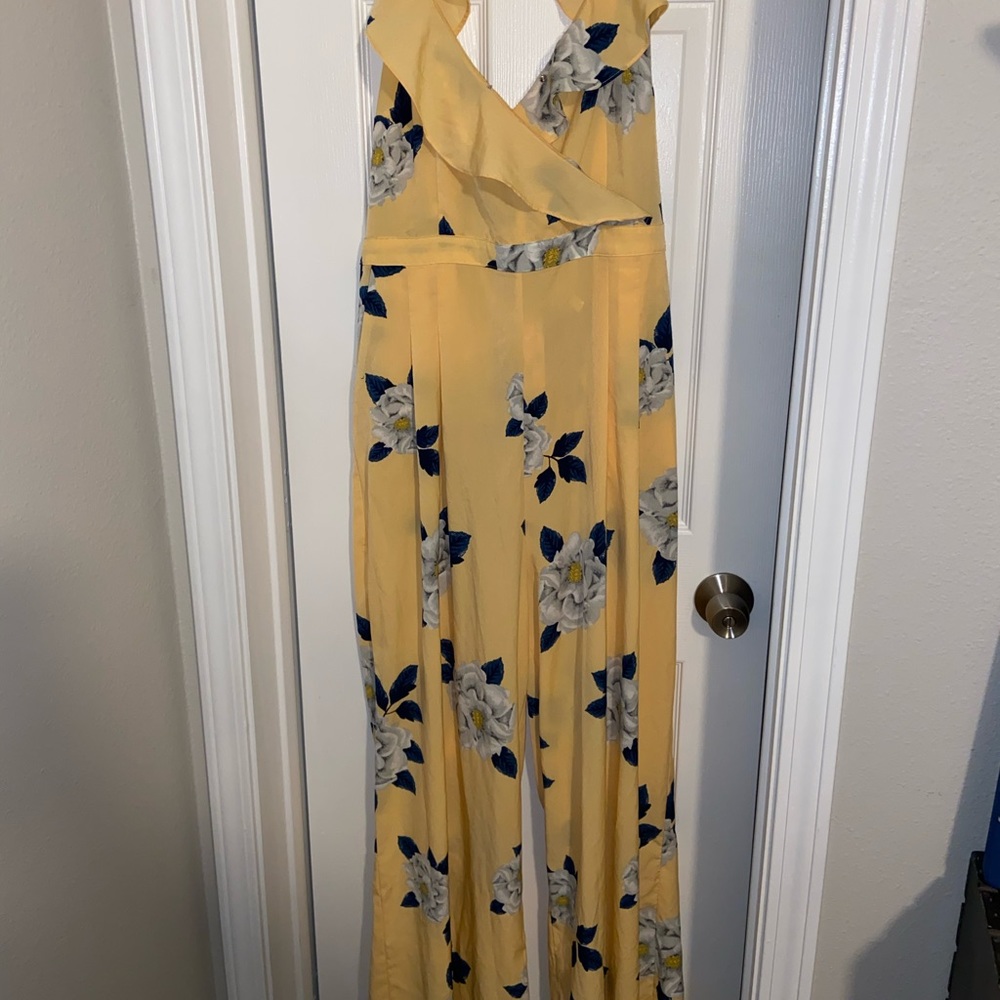 Yellow floral jumpsuit